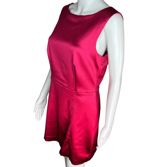 NWT House of Harlow 1960 Low Back Pink Satin Mini Dress 10 - Picture 4 of 11